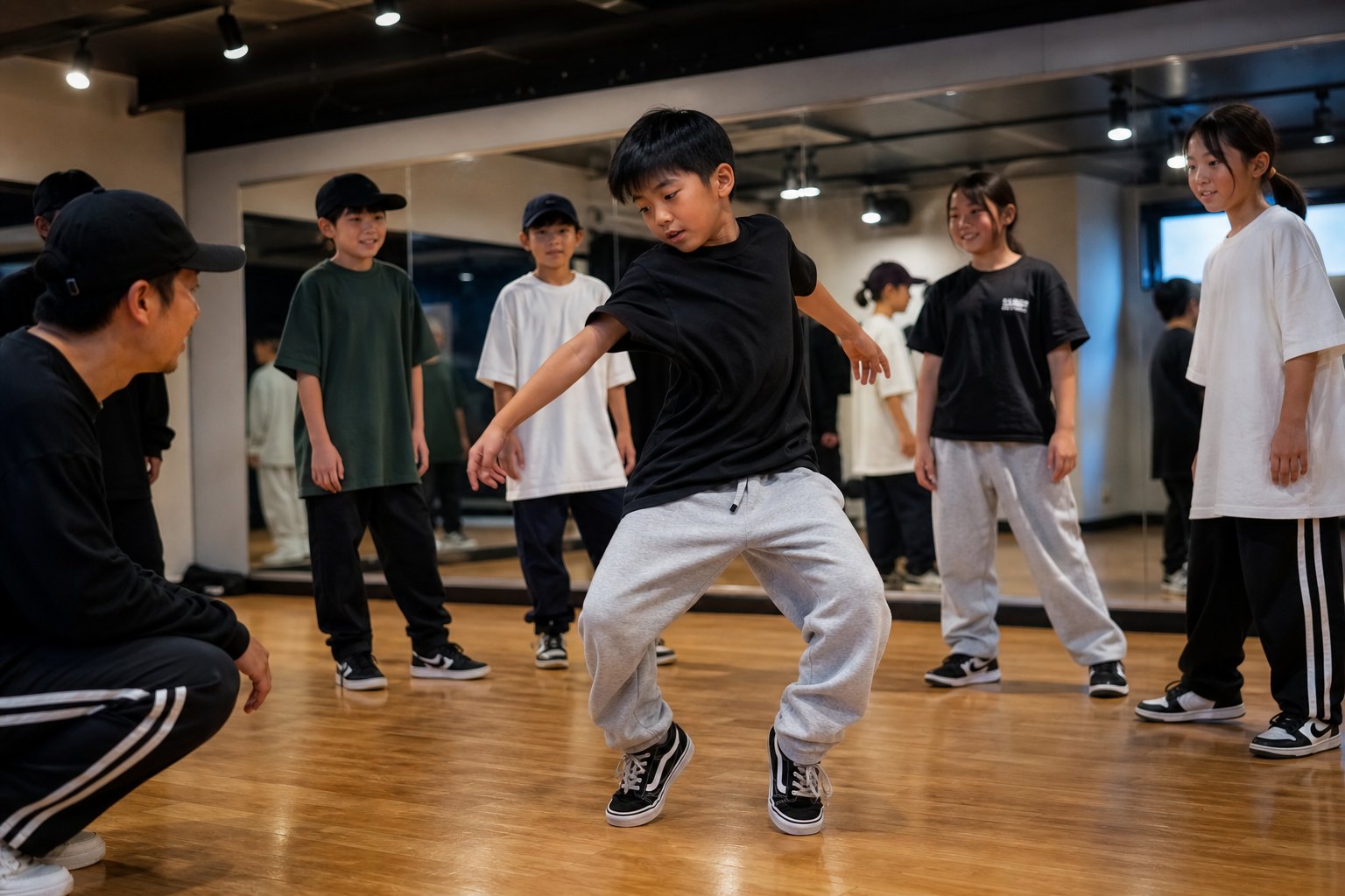 頑張っている動きからかっこよく見せる動きへ変わるキッズダンス練習