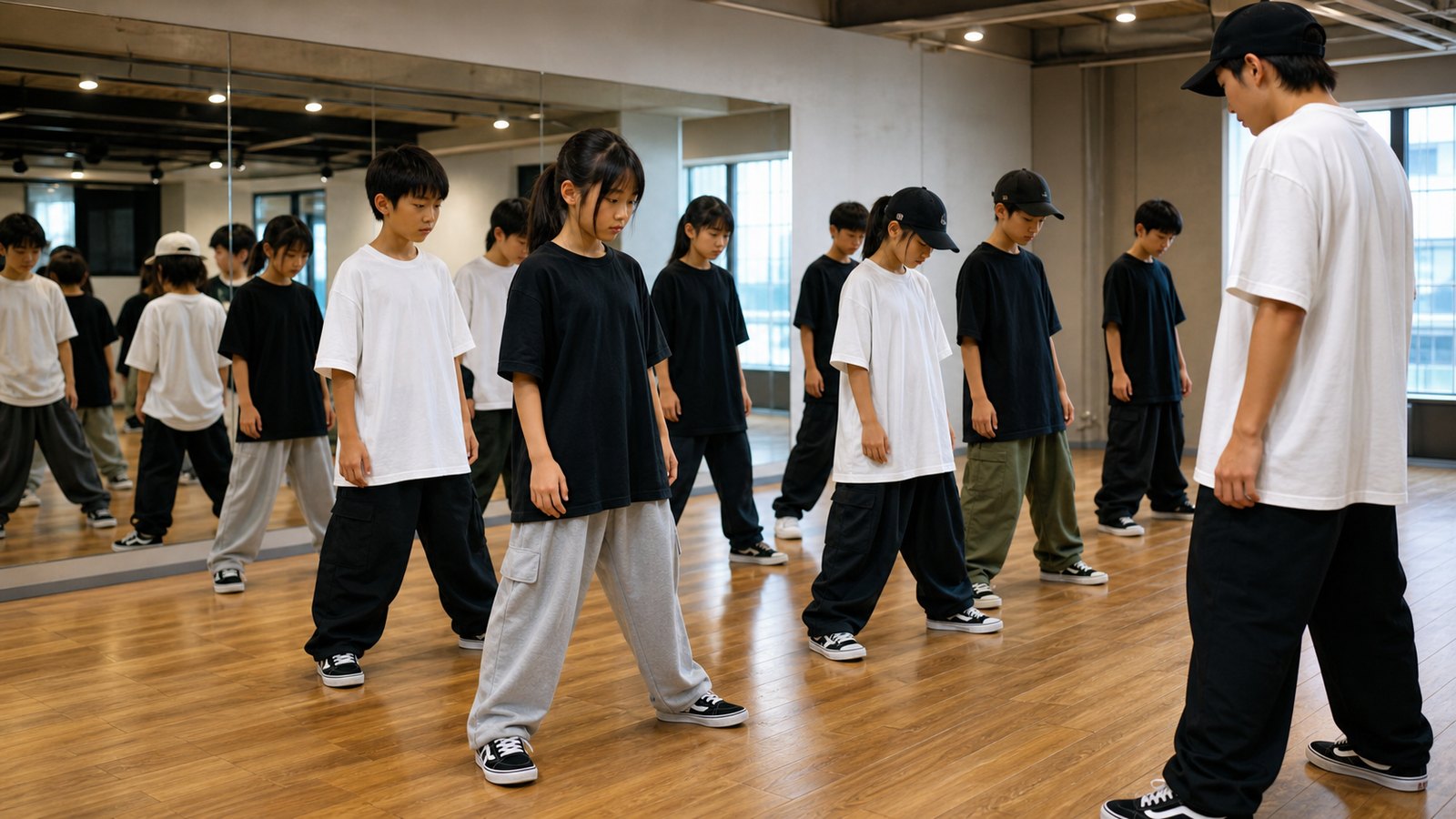 普段の立ち方がダンスにつながることを学ぶ子どもたち