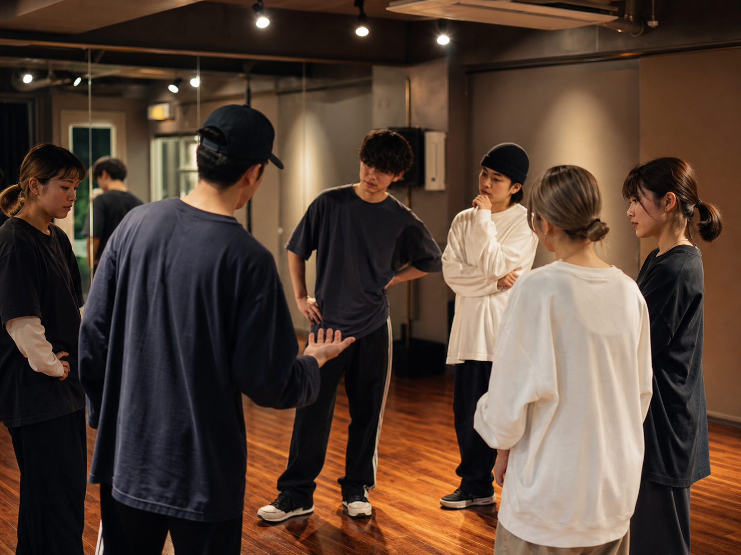 ヒップホップスタジオで学び合うダンサーたち