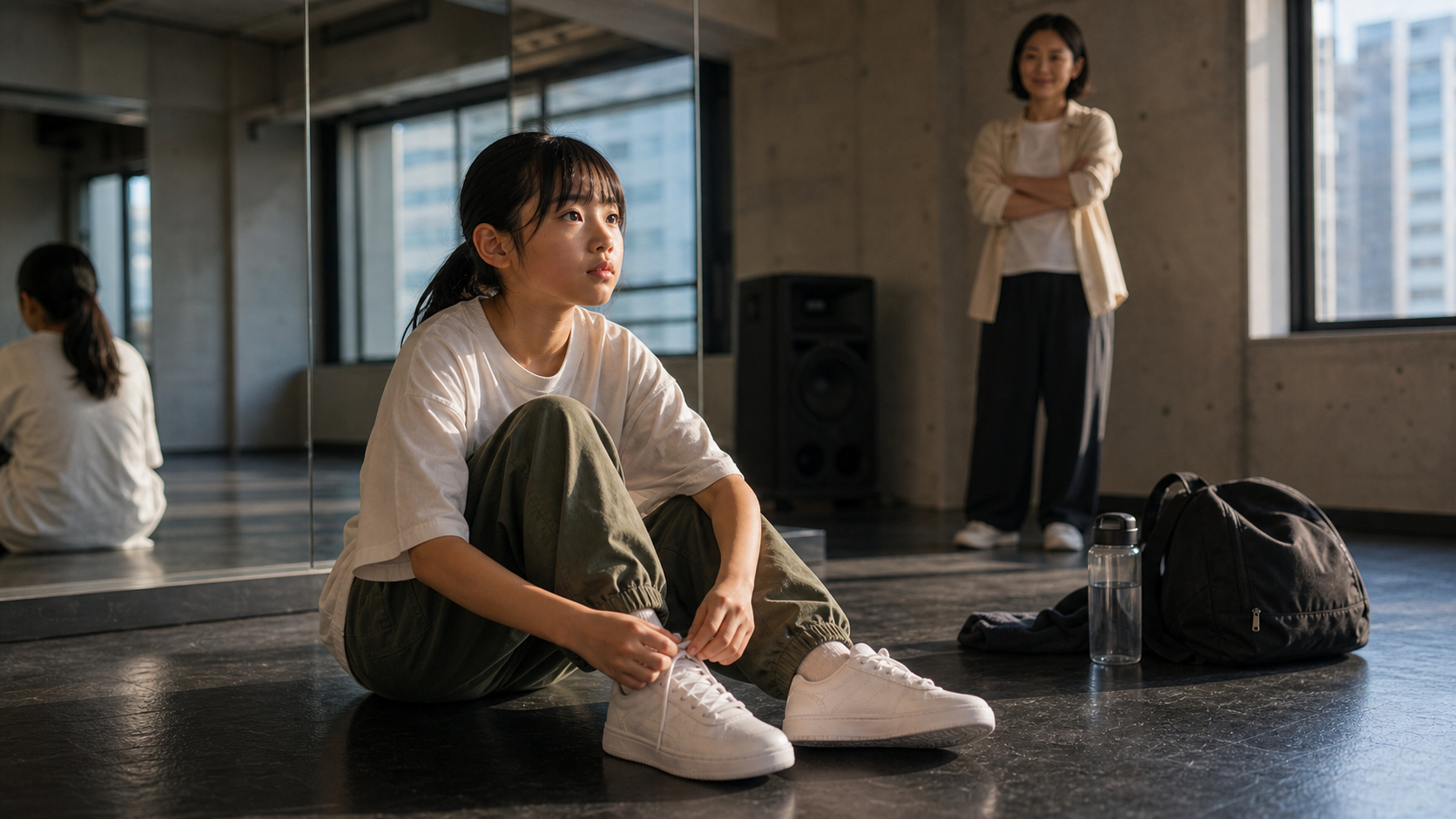 本気のレッスン後に前を向く子ども